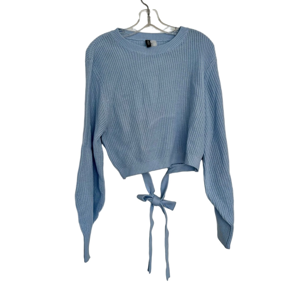 H&M Soft Blue Knit Crop Sweater